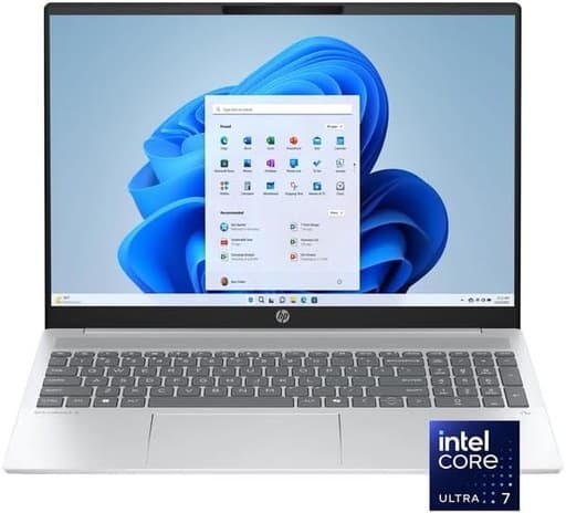 HP OmniBook 5 16 inç 2K Dokunmatik Dizüstü Bilgisayar Yapay Zeka Destekli Bilgisayar Intel Core Ultra 7 255U 16GB RAM 1TB SSD 16-af1017wm Buz Gümüşü