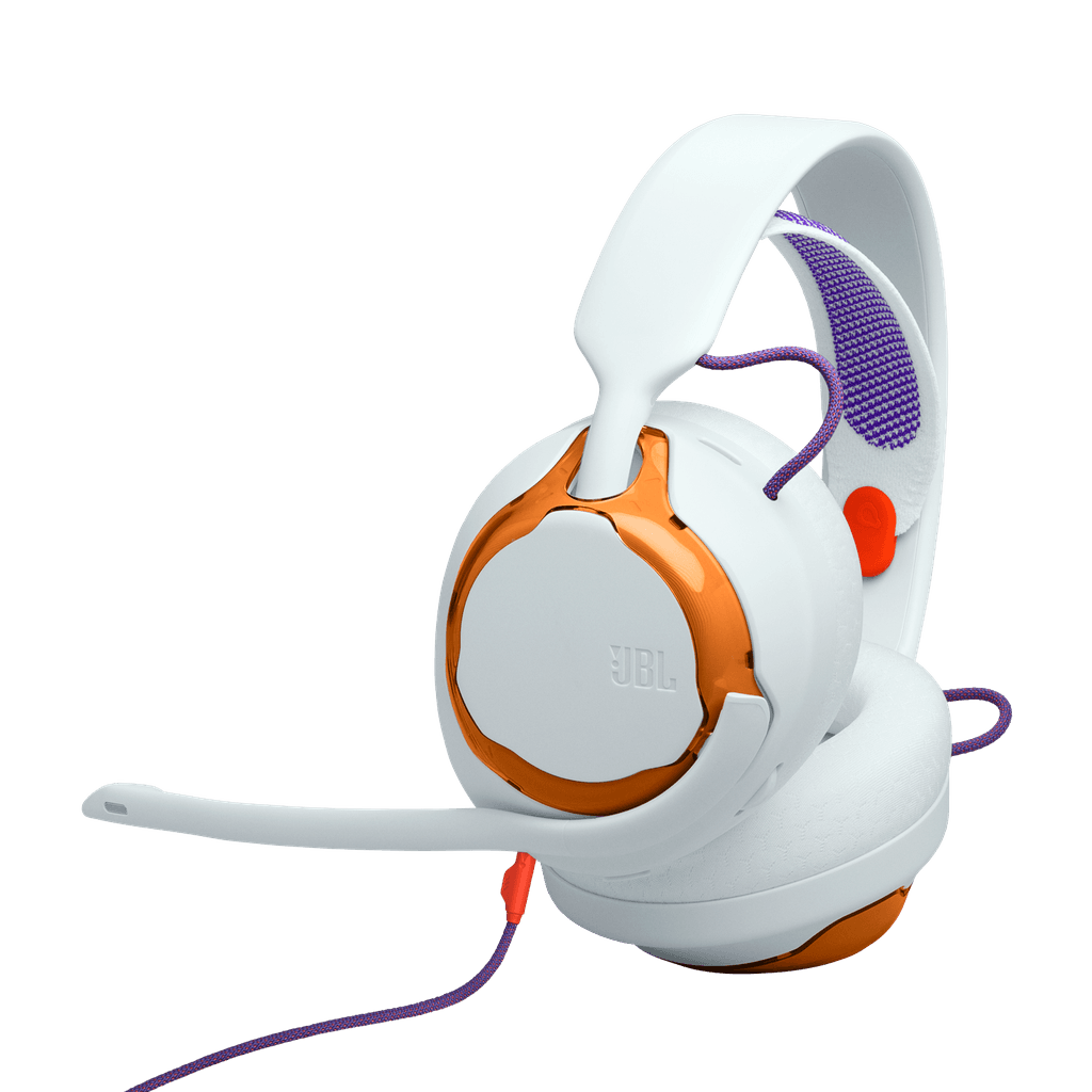 JBL Quantum 250 Gaming Kablolu Kulak Üstü Kulaklık Beyaz Turuncu - JB.JBLQTUM250TEL