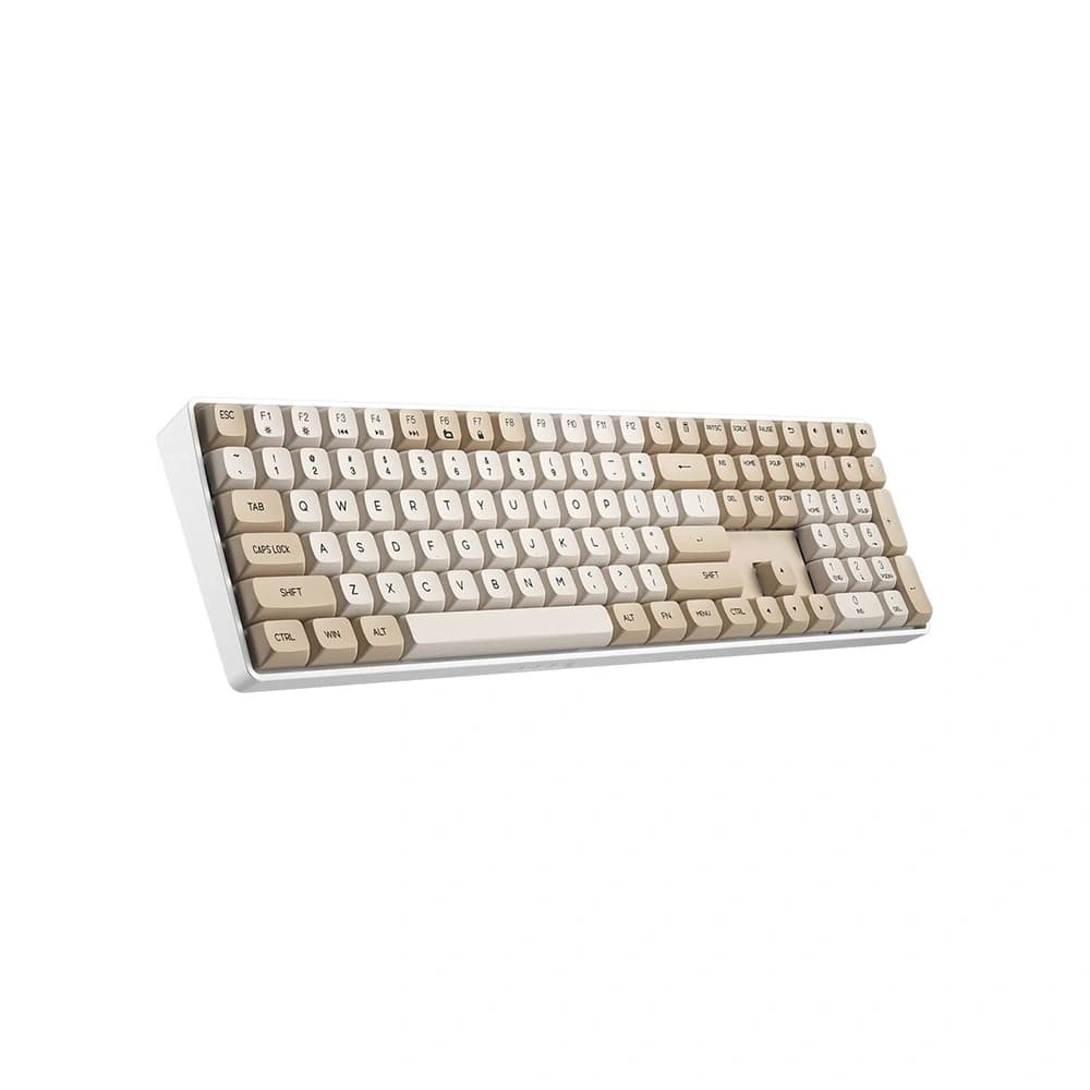 Klavye Aigo A108 Milky & Brown İngilizce Q Mekanik Yellow Switch
