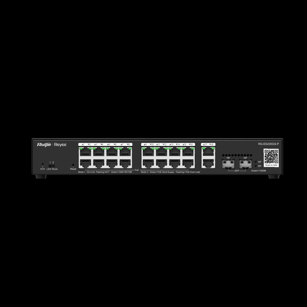 Ruijie Reyee Rg-Es220gs-P 20 Port 16 Port Gigabit PoE 2 Sfp Switch