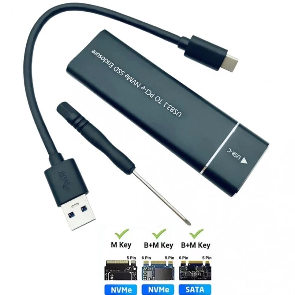 USB 3.1 Type-C to M.2 PCIe NVMe SSD M.2 M-KEY Disk Kutusu