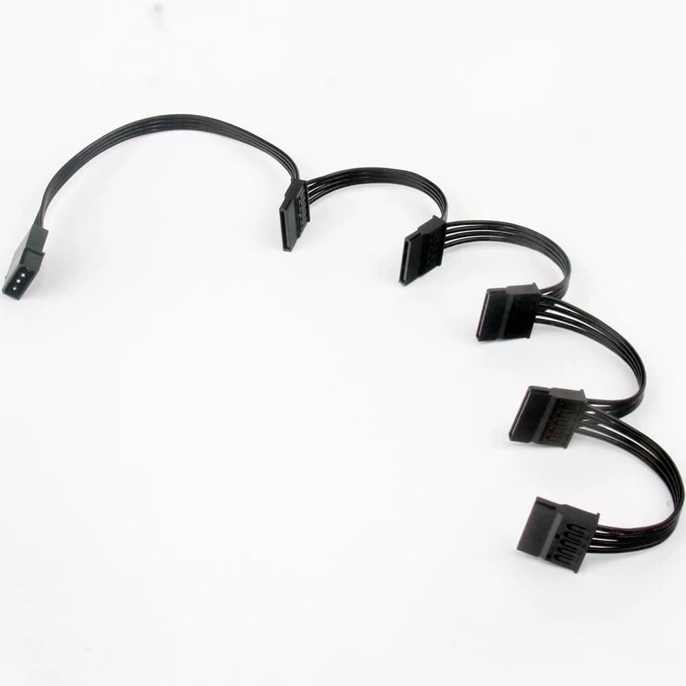 Kablo Molex Power To 5 Sata - 15 Pin Hdd Power Dönüştürücü