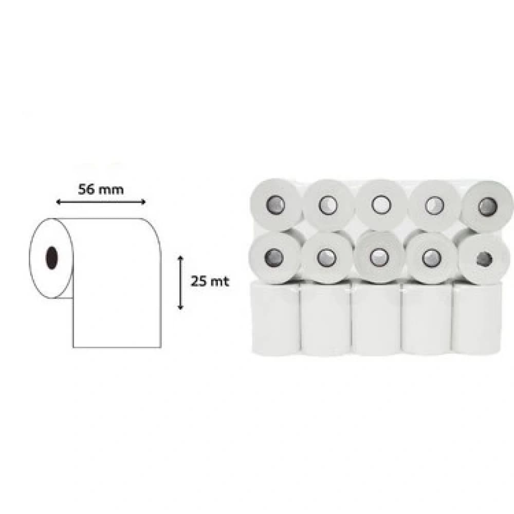 RULO KAĞIT TERMAL Yazar Kasa / Pos cihazı rulosu 56mm x 25m 10lu
