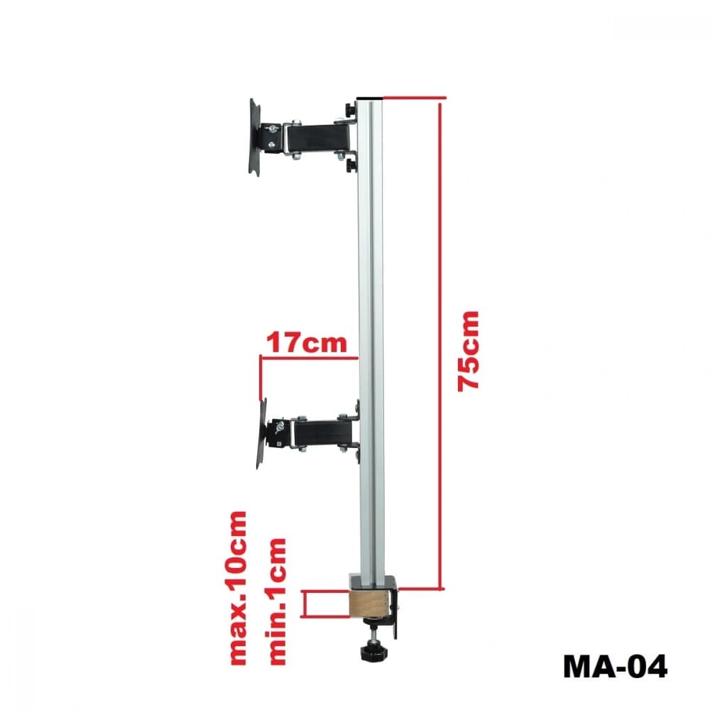 17-27" Masa Üstü Dikey İkili Monitör Askı Aparatı Ma-04