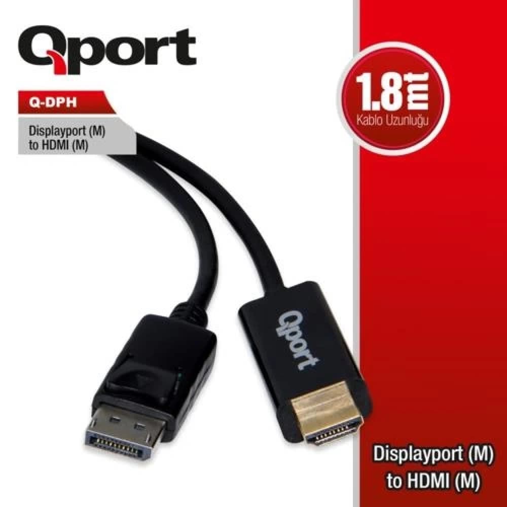 Aksesuar Qport Q-DPH Dp(M) TO Hdmı(M) 1.8MT