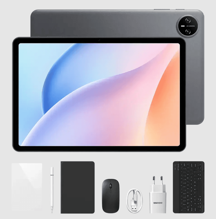 DOOGEE TAB A9 3/64GB 10.1" VIP EDİTİON METEORİTE GRAY - Tam Set (Kılıf, Klavye, Mouse, Kalem & Ekran Koruyucu Dahil)