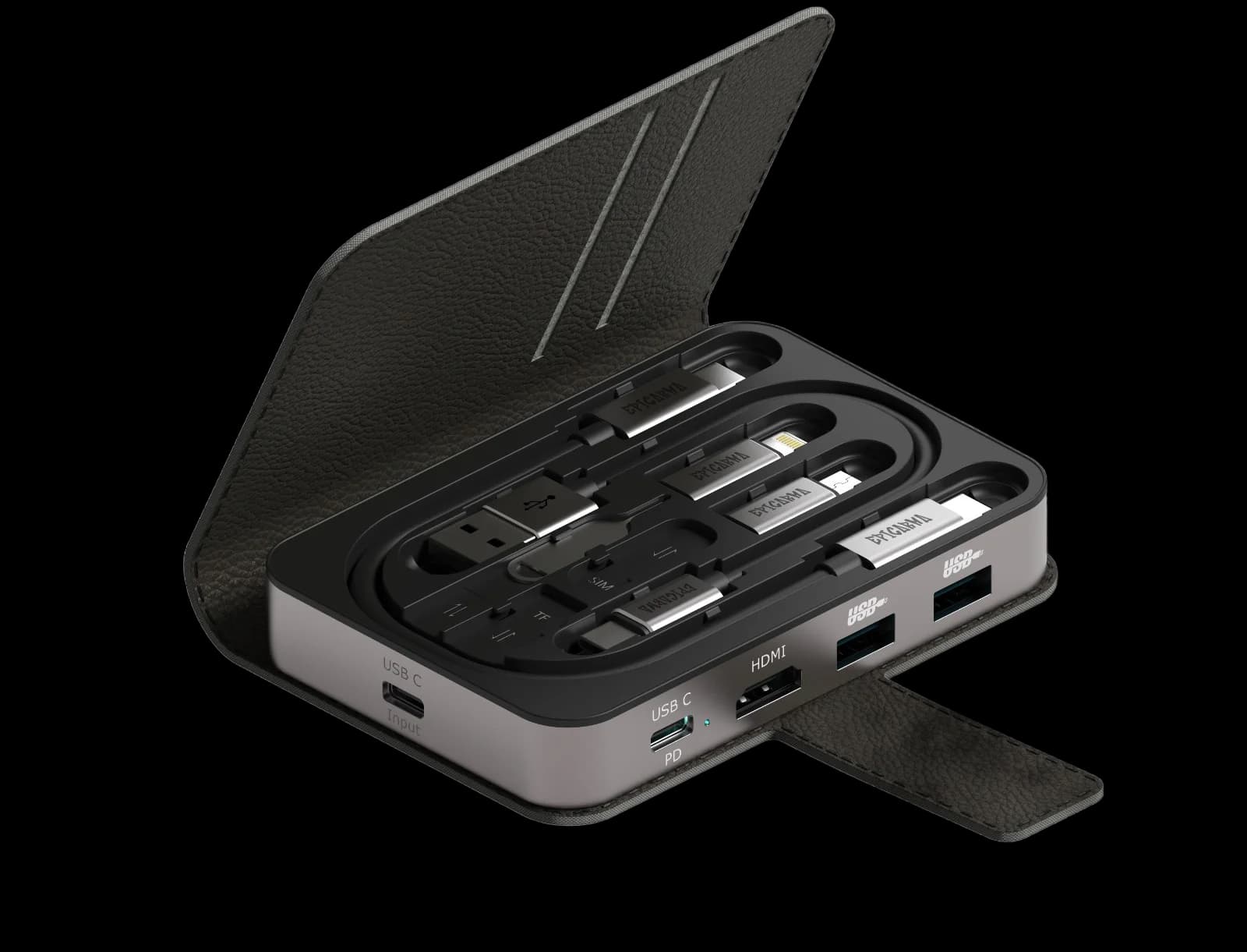 EPICARMA EA-HUBC-BK MULTI-FUNCTIONAL 7IN1 USB-C HUB VE KABLO KİTİ - 4K HDMI SD/TF 60W PD - SİYAH