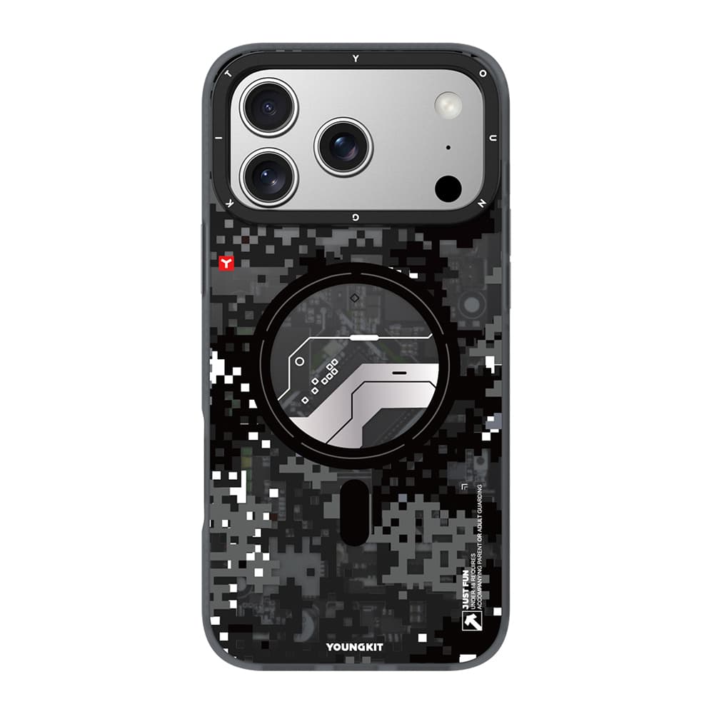 YOUNGKİT KAMUFLAJ İPHONE 17 PRO MAX SİYAH/GRİ