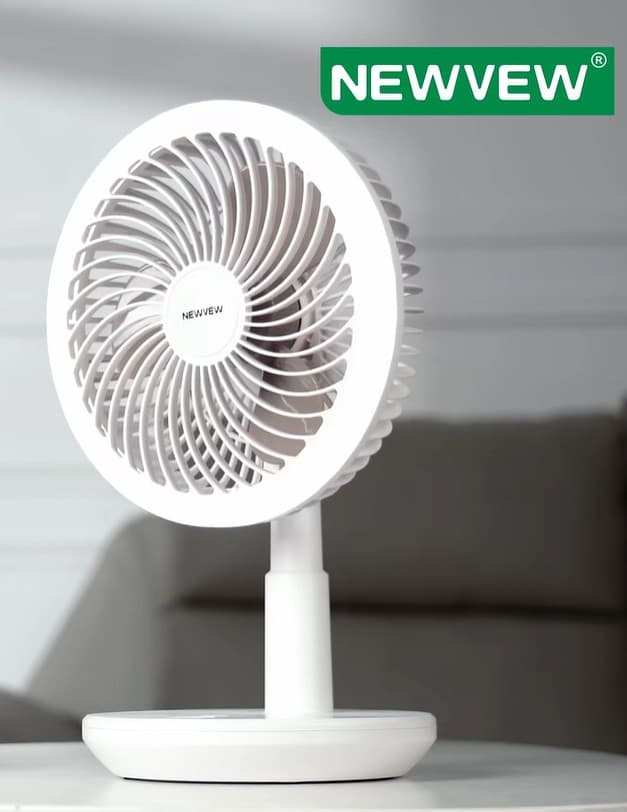 NEWVEW NV-U05 ŞARJLI MASAÜSTÜ VANTİLATÖR VE LED IŞIK 8"