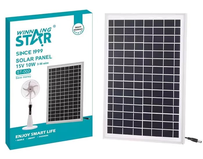 WINNING STAR ST-002 15V 10W GÜNEŞ PANELİ - ST-4004 SOLAR FAN UYUMLU 5 METRE KABLOLU ŞARJ PANELİ