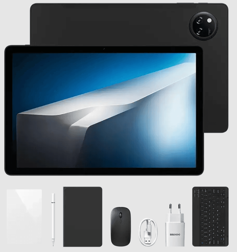 DOOGEE TAB A9 PRO+ 6/128GB 11" VIP EDİTİON AURORA BLACK - Tam Set (Kılıf, Klavye, Mouse, Kalem & Ekran Koruyucu Dahil)