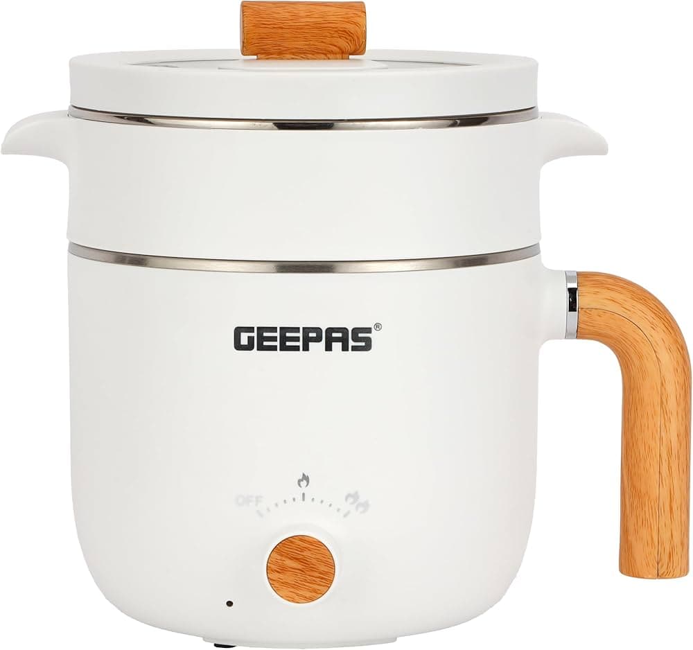 GEEPAS GMC35050 1.2L ÇOK FONKSİYONLU ELEKTRİKLİ PİŞİRİCİ - BUHARLI PİŞİRME APARATLI PASLANMAZ ÇELİK İÇ HAZNE - BEYAZ