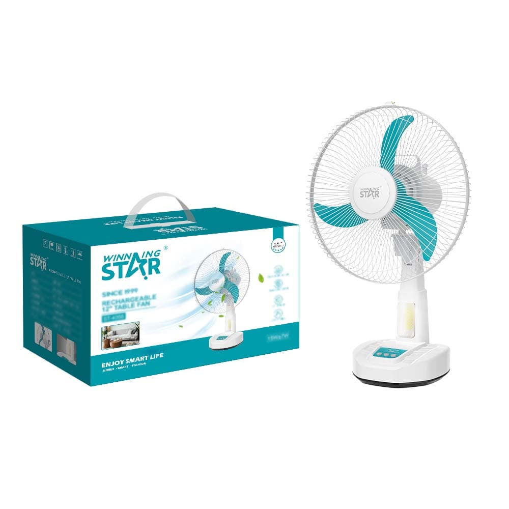 WINNING STAR ST-4058 SOLAR PANELLİ ŞARJ EDİLEBİLİR MASAÜSTÜ VANTİLATÖR