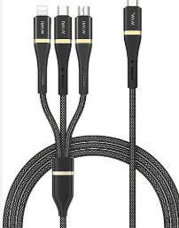 WİWU ELİTE 100W 3 İN 1 TYPE-C ŞARJ KABLOSU 1.2M TYPE-C+ LİGHTNİNG + MİCRO C024