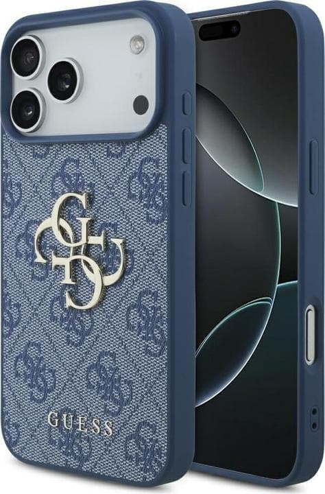 GUESS PU DERİ KILIF (BÜYÜK 4G & KLASİK LOGOLU) İPHONE 17 PRO MAX - MAVİ GUHCP17X4GMGBL