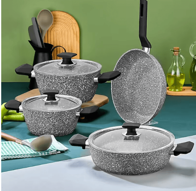 POLOCHEF RIVER GRANİT TENCERE SETİ GRİ RTS-100