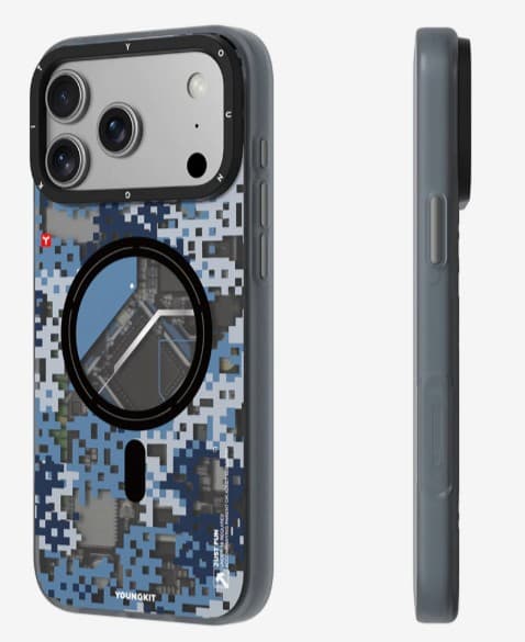 YOUNGKİT KAMUFLAJ KILIF İPHONE 17 PRO MAVİ