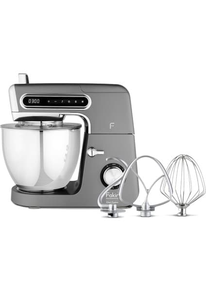FAKİR CHEF PASTRO MUTFAK ŞEFİ & STAND MİKSER GÜÇLÜ ANTRASİT 6LT 3 BAŞLIKLI