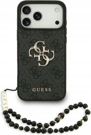 GUESS 4G PU DERİ KILIF (BÜYÜK 4G & KLASİK LOGOLU) İPHONE 17 PRO MAX - SİYAH GUHCP17XP4GMGSK