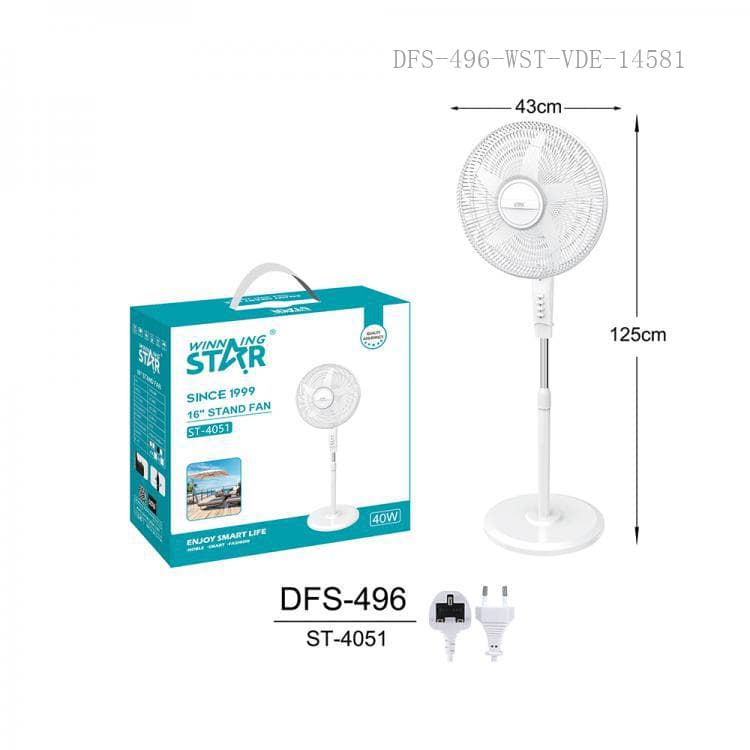WINNING STAR ST-4051 16 INÇ AYAKLI VANTİLATÖR - 5 KANATLI STAND FAN