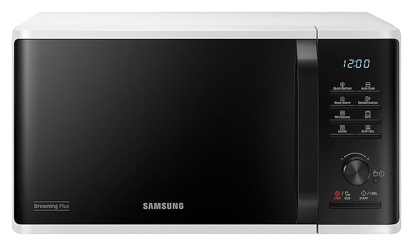 Samsung MS23K3513AW/BA 23 lt Mikrodalga Fırın - Seramik İç Kaplama ve Hızlı Buz Çözme - Siyah/Beyaz