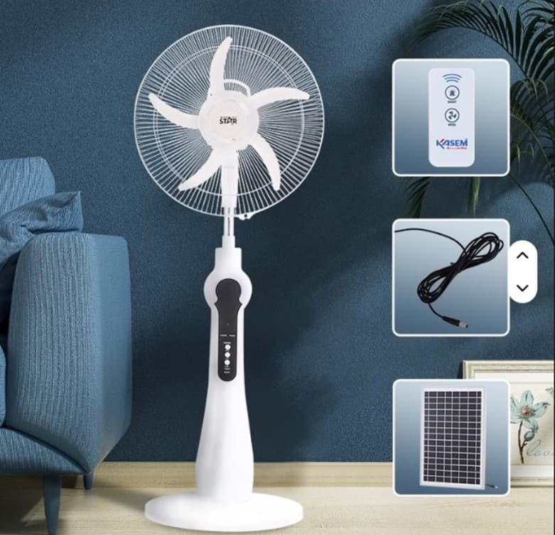 WINNING STAR ST-4004 UZAKTAN KUMANDALI SOLAR GÜNEŞ PANELLİ ŞARJLI VANTİLATÖR