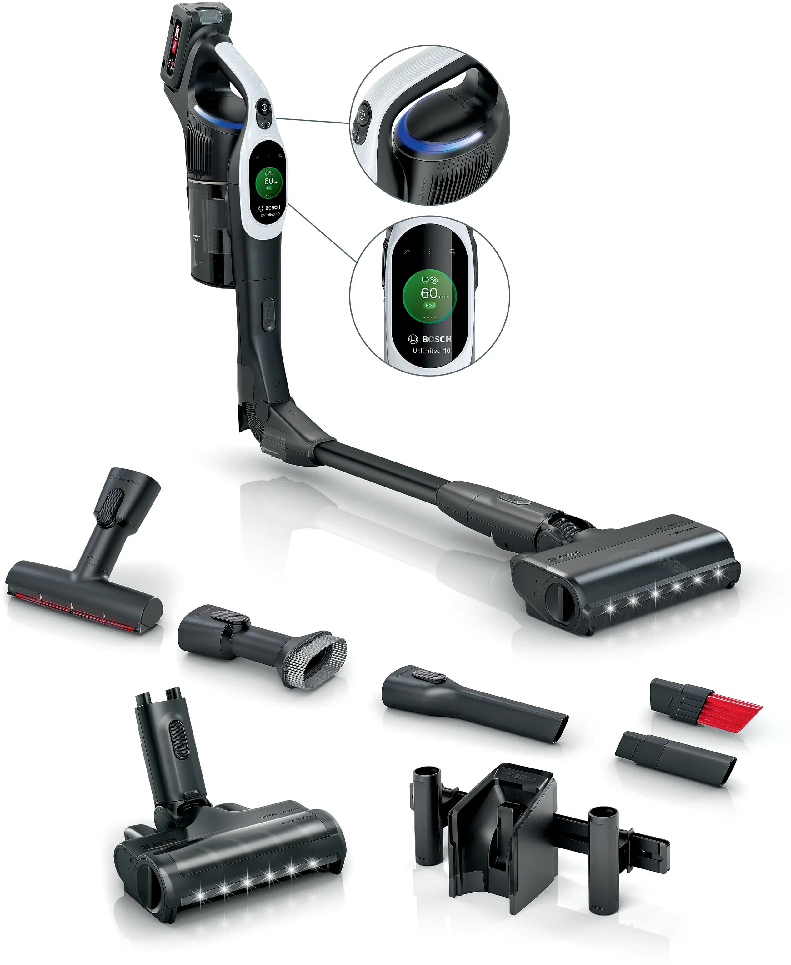 BOSCH BCS1041WAC UNLİMİTED 10 ŞARJLI DİKEY ELEKTRİKLİ SÜPÜRGE BEYAZ