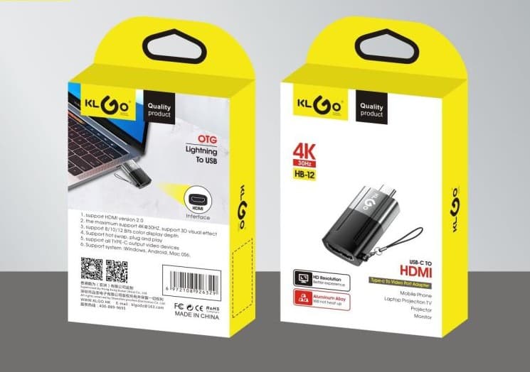 KLGO HB-12 4K USB-C TO HDMI ADAPTÖR