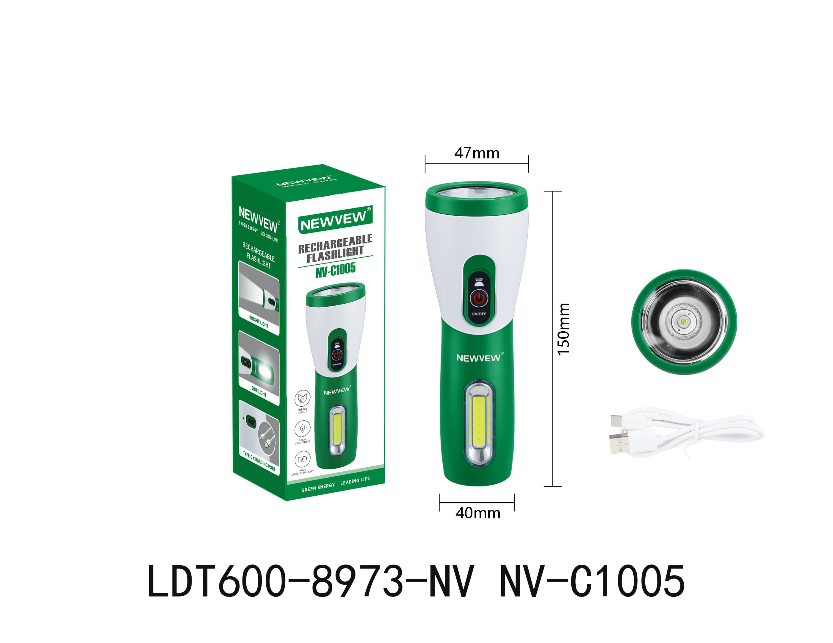 NEWVEW NV-C1005 ŞARJLI EL FENERİ 1200MAH