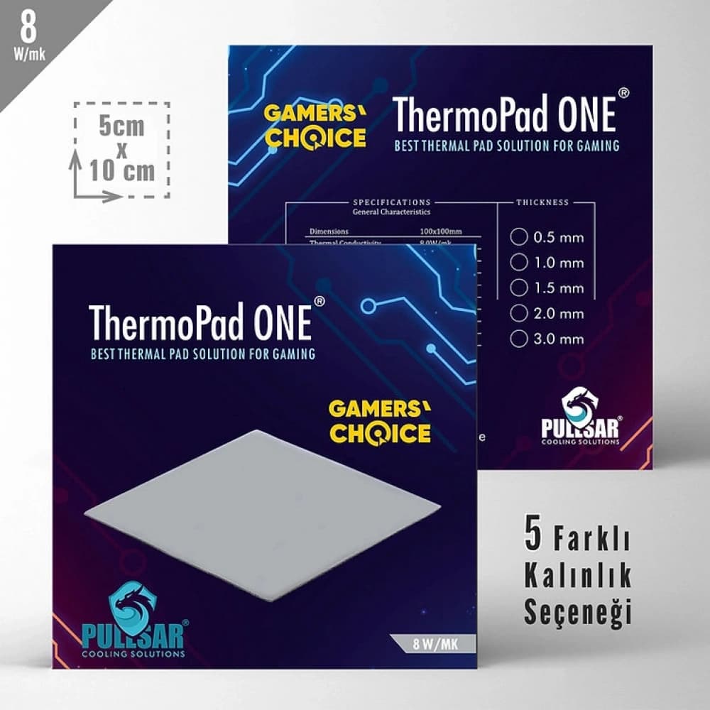 AKSESUAR THERMOPAD THERMAL PAD 8.0W/MK 0.5 mm KALINLIK 50X100MM
