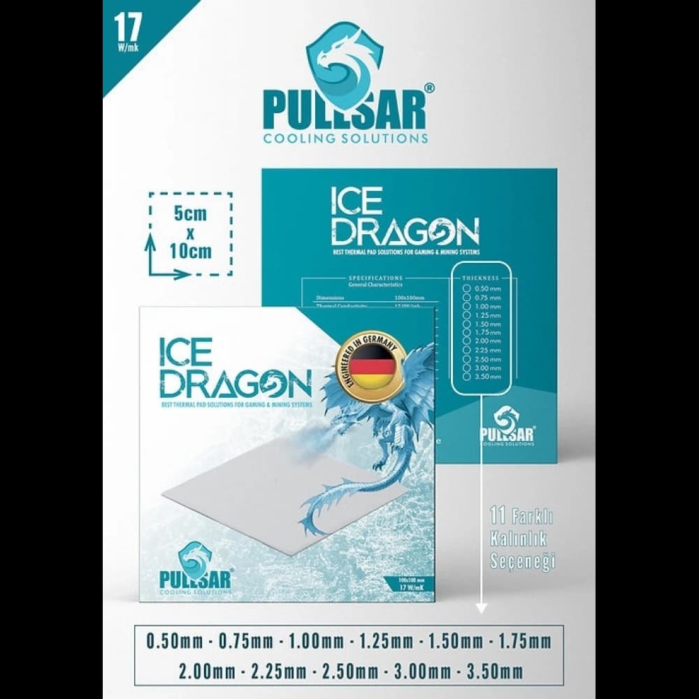 AKSESUAR ICE DRAGON THERMAL PAD 17W/MK 2.5MM KALINLIK 50X100MM