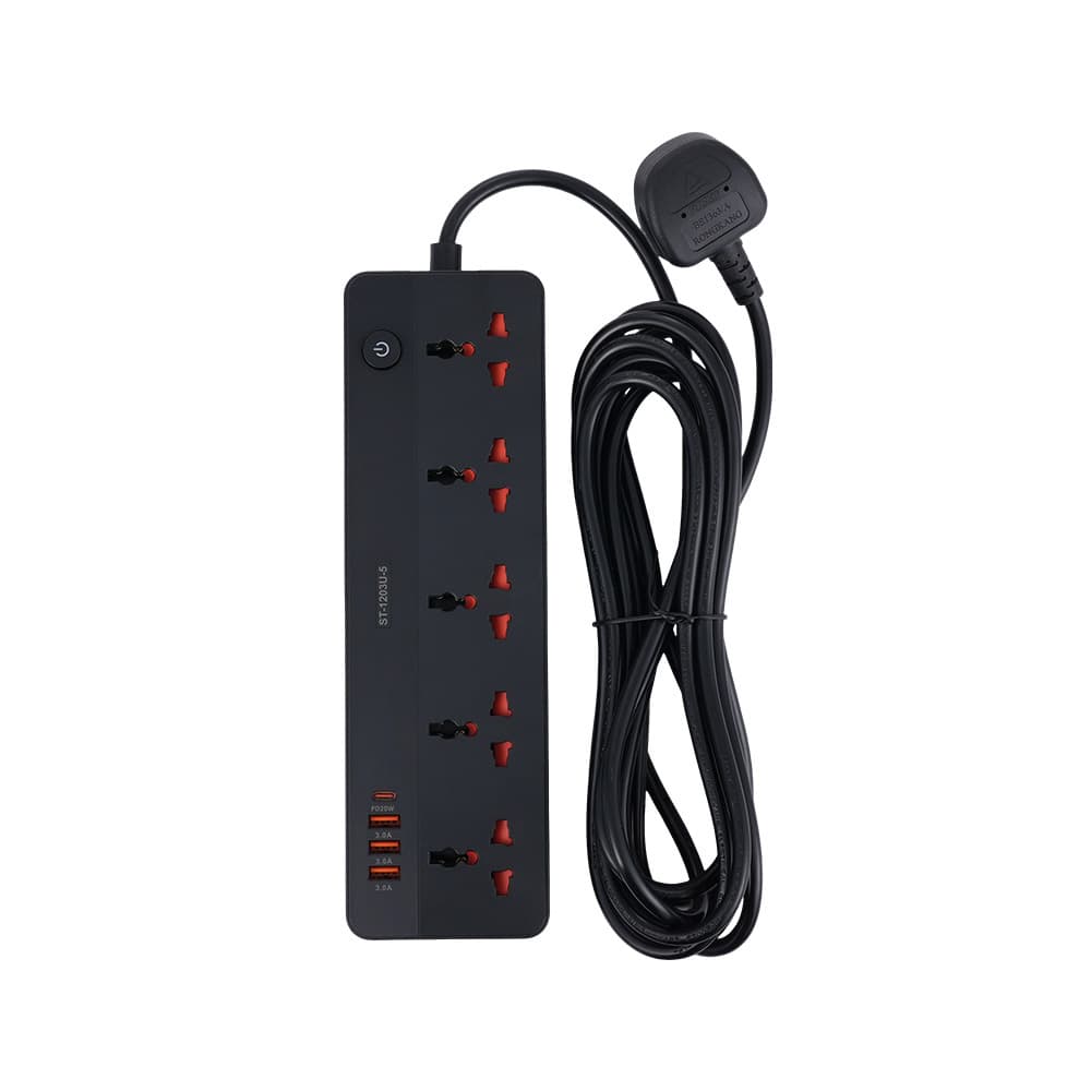 WINNING STAR ST-1203U-5 2500W 5 METRE 5'Lİ EVRENSEL PRİZ 4 USB GİRİŞLİ ÇOKLU UZATMA KABLOSU