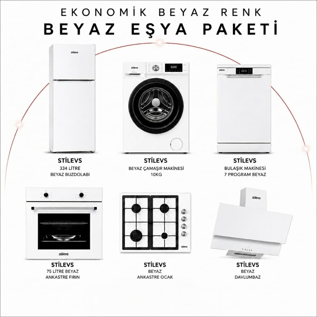 STİLEVS BEYAZ EŞYA PAKET EKONOMİK PAKET BEYAZ RENK