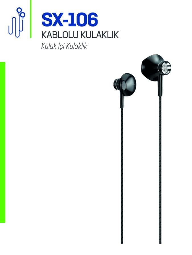 SUNİX EARPHONE SX106 BLACK