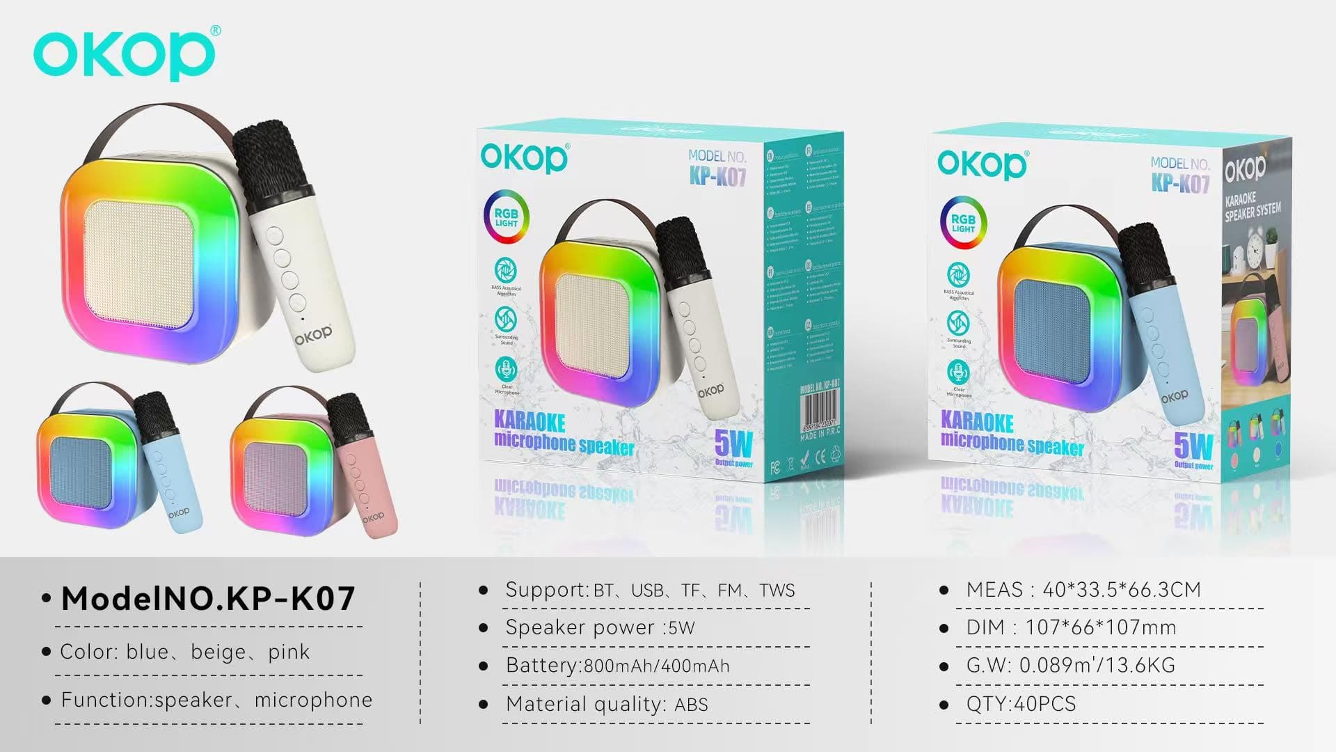 OKOP KP-K07 KARAOKE MİKROFON HOPARLÖR