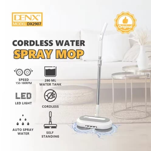 DENX KABLOSUZ ŞARJLI MOP SÜPÜRGE SU PÜSKÜRTMELİ DX2907 2553030