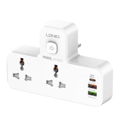 LDNIO 2 AC OUTLETS PORTABLE EXTENSİON POWER SOCKET WİTH LED LAMP SC2311