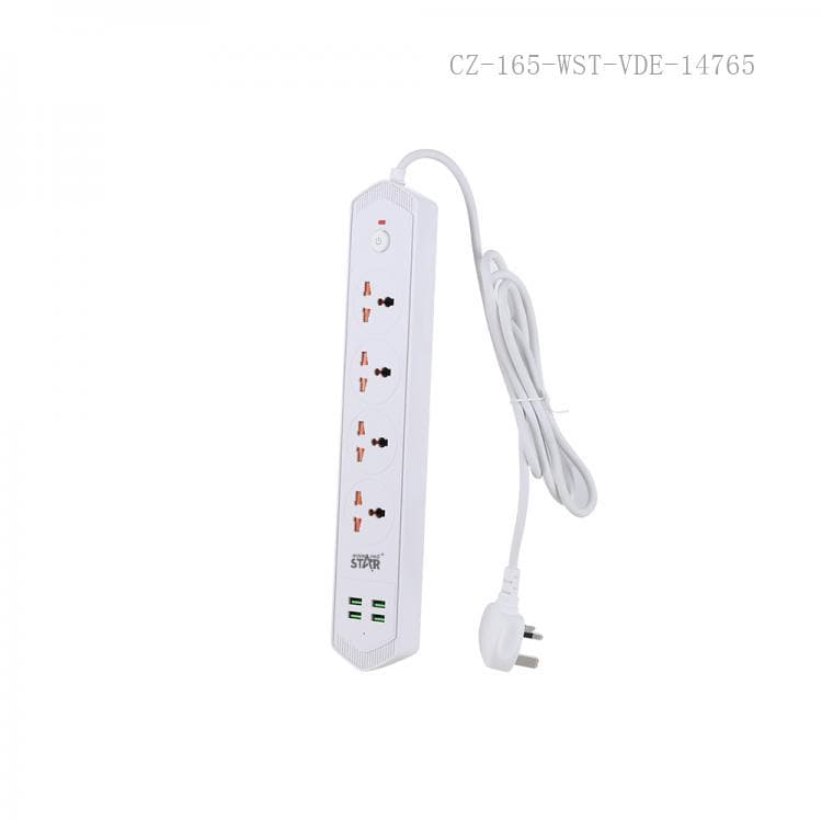 WINNING STAR ST-4043 2500W 4'LÜ EVRENSEL PRİZ 4 USB GİRİŞLİ TEK ANAHTARLI ÇOKLU UZATMA KABLOSU