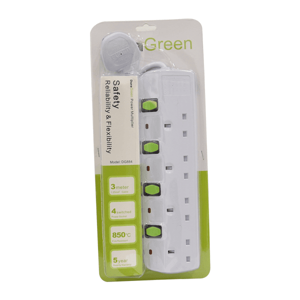DURAGREEN 4LÜ 3M UZATMA KABLOLU DG-884