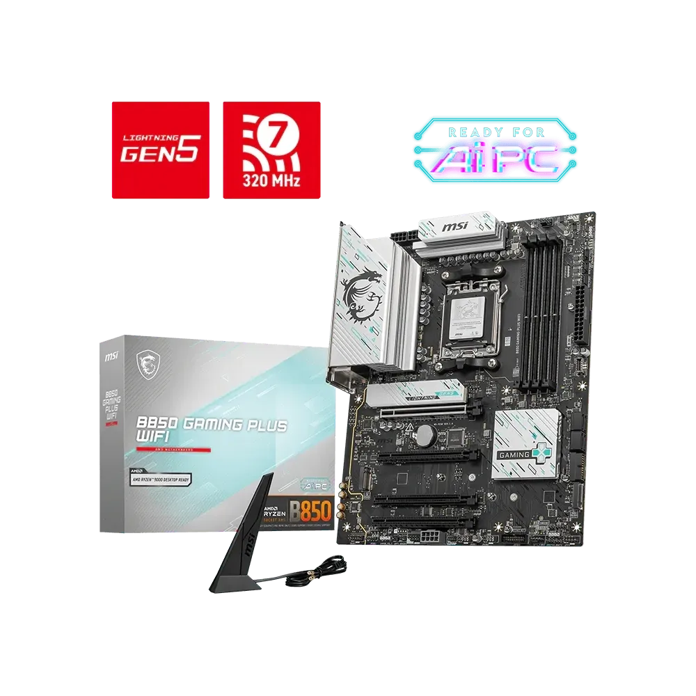 Msi B850 Gaming Plus Wifi Ddr5 8200Mhz(Oc) Wi-Fi 7 Atx Am5 3