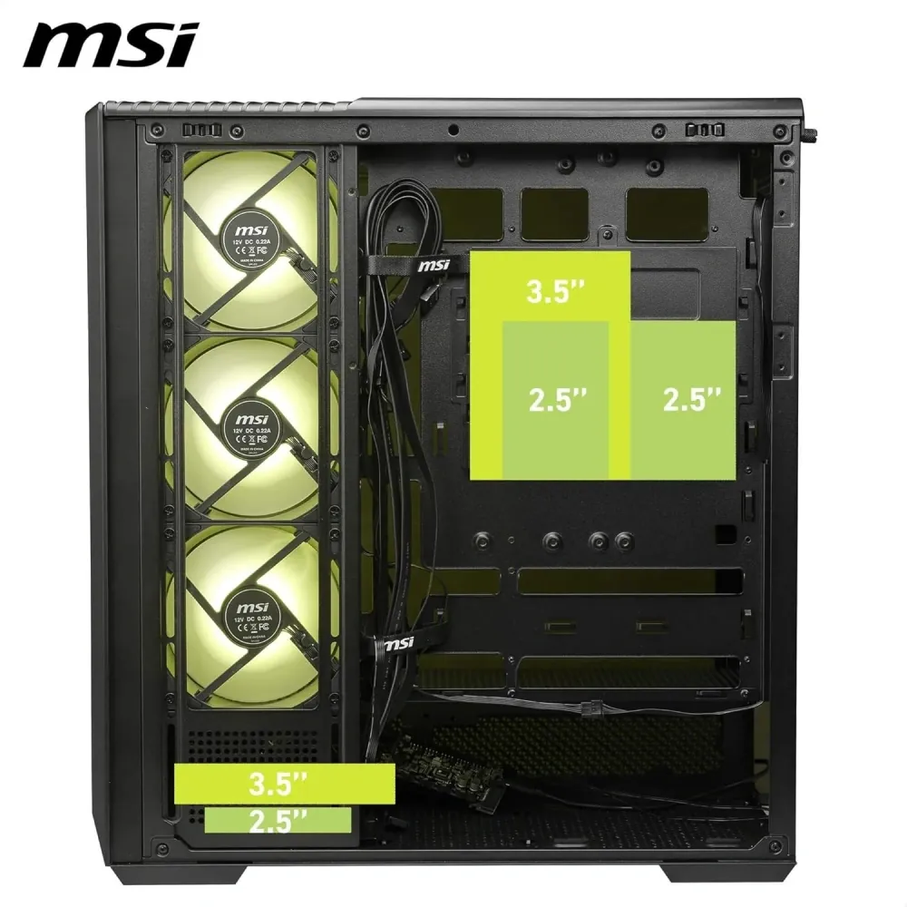 Msi Mag Pano 130R PZ 4xARGB Fan USB 3.2 ATX Siyah Tower Gaming