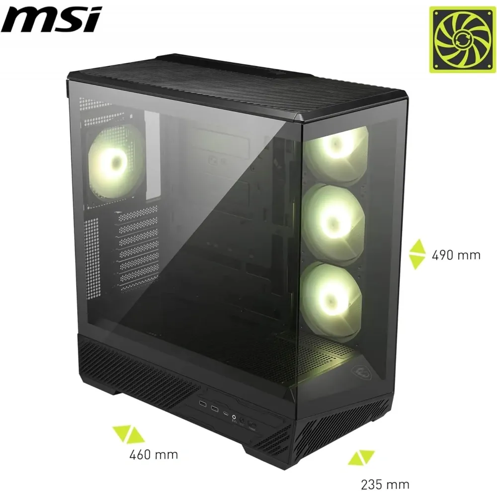 Msi Mag Pano 130R PZ 4xARGB Fan USB 3.2 ATX Siyah Tower Gaming 3