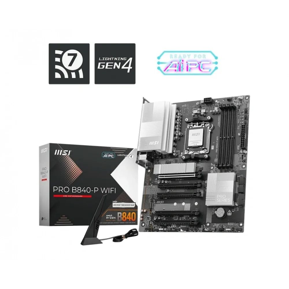 Msi Pro B840-P WiFi DDR5 8000MHZ(OC) Wi-Fi 7 Atx Am5 2