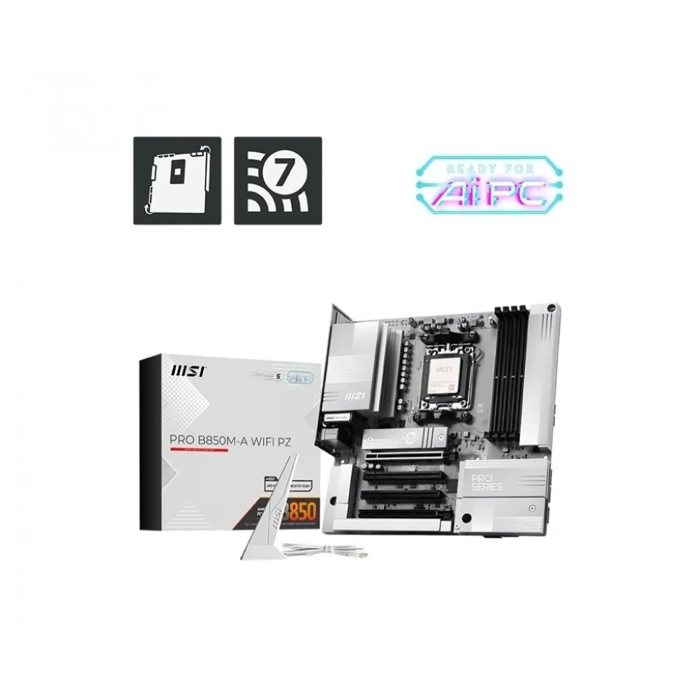 Msi Pro B850M-A WiFi Pz DDR5 Am5 Ddr5 8200MHz+(OC)MHz Wi-Fi 7 mATX 2