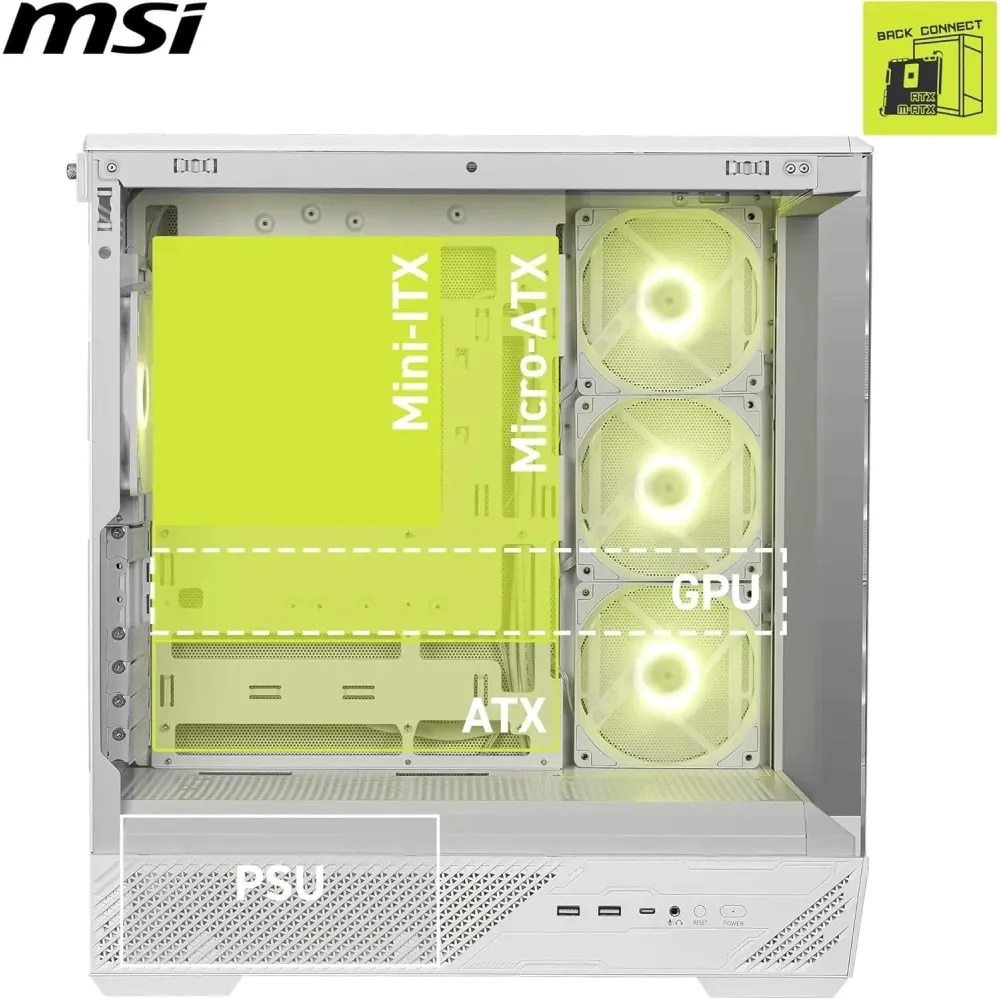 Msi Mag Pano 130R PZ 4xARGB Fan USB 3.2 ATX Beyaz Tower Gaming 3