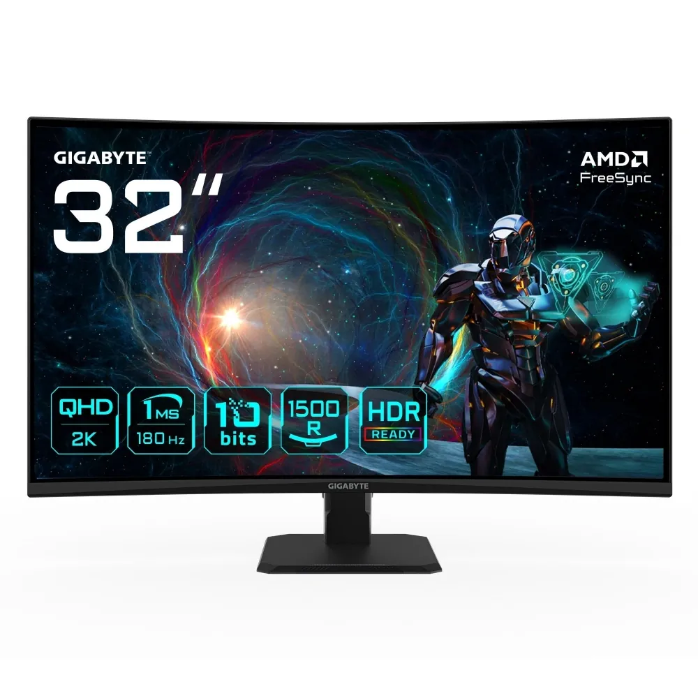 Gigabyte GS32QCA 31.5" 180Hz 1ms Hdmi DisplayPort Curved 2K Gaming 2