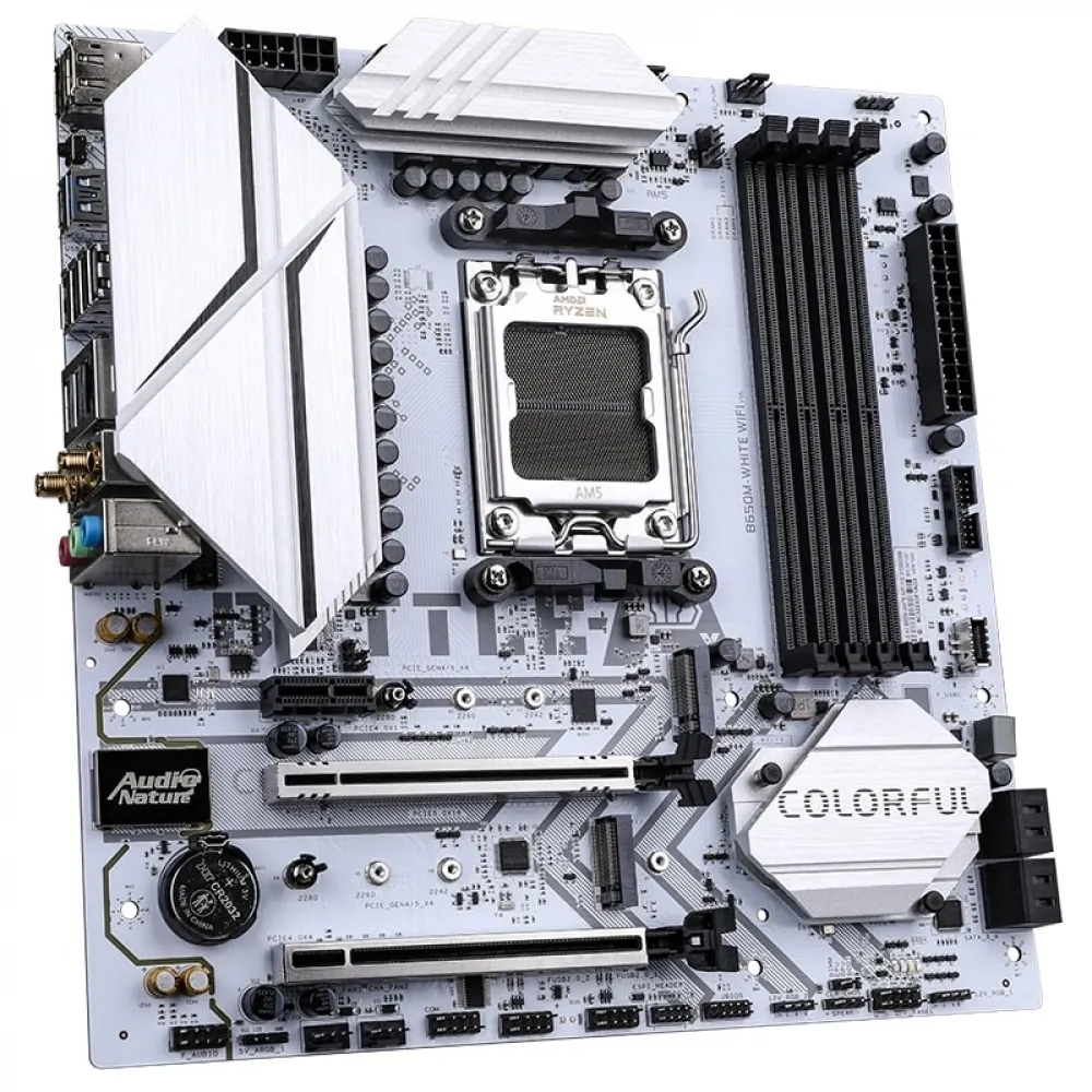 Anakart Colorful Battle-Ax B650M White Wifi 6 V15 Ddr5 Am5 4