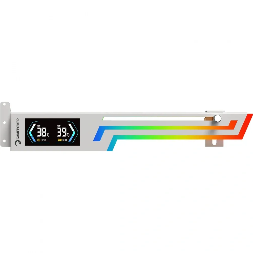 Gamepower Heatsync ARGB LCD Ekran Kartı Tutucu Beyaz