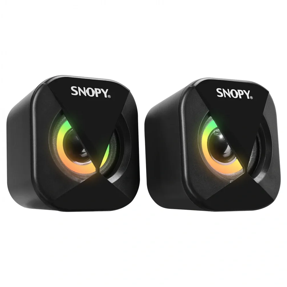 Snopy SN-83U 2.0 Mini Led Işıklı 2Wx2CH Siyah USB Gaming Hoparlör