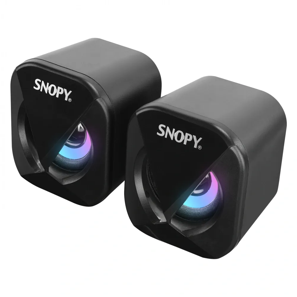 Snopy SN-83U 2.0 Mini Led Işıklı 2Wx2CH Siyah USB Gaming Hoparlör 3